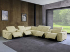 Italian Leather Power-Reclining Corner Sectional Sofa (Various Size and Colors)