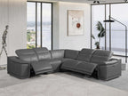 Italian Leather Power-Reclining Corner Sectional Sofa (Various Size and Colors)