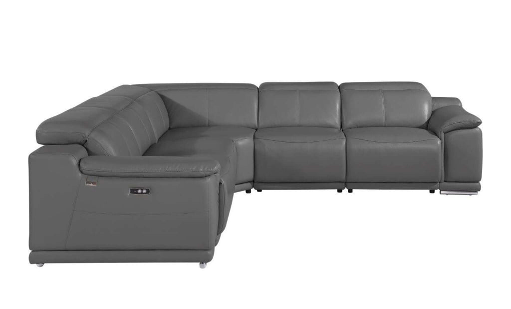Italian Leather Power-Reclining Corner Sectional Sofa (Various Size and Colors)
