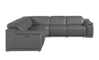 Italian Leather Power-Reclining Corner Sectional Sofa (Various Size and Colors)