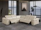 Italian Leather Power-Reclining Corner Sectional Sofa (Various Size and Colors)