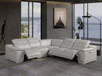 Italian Leather Power-Reclining Corner Sectional Sofa (Various Size and Colors)