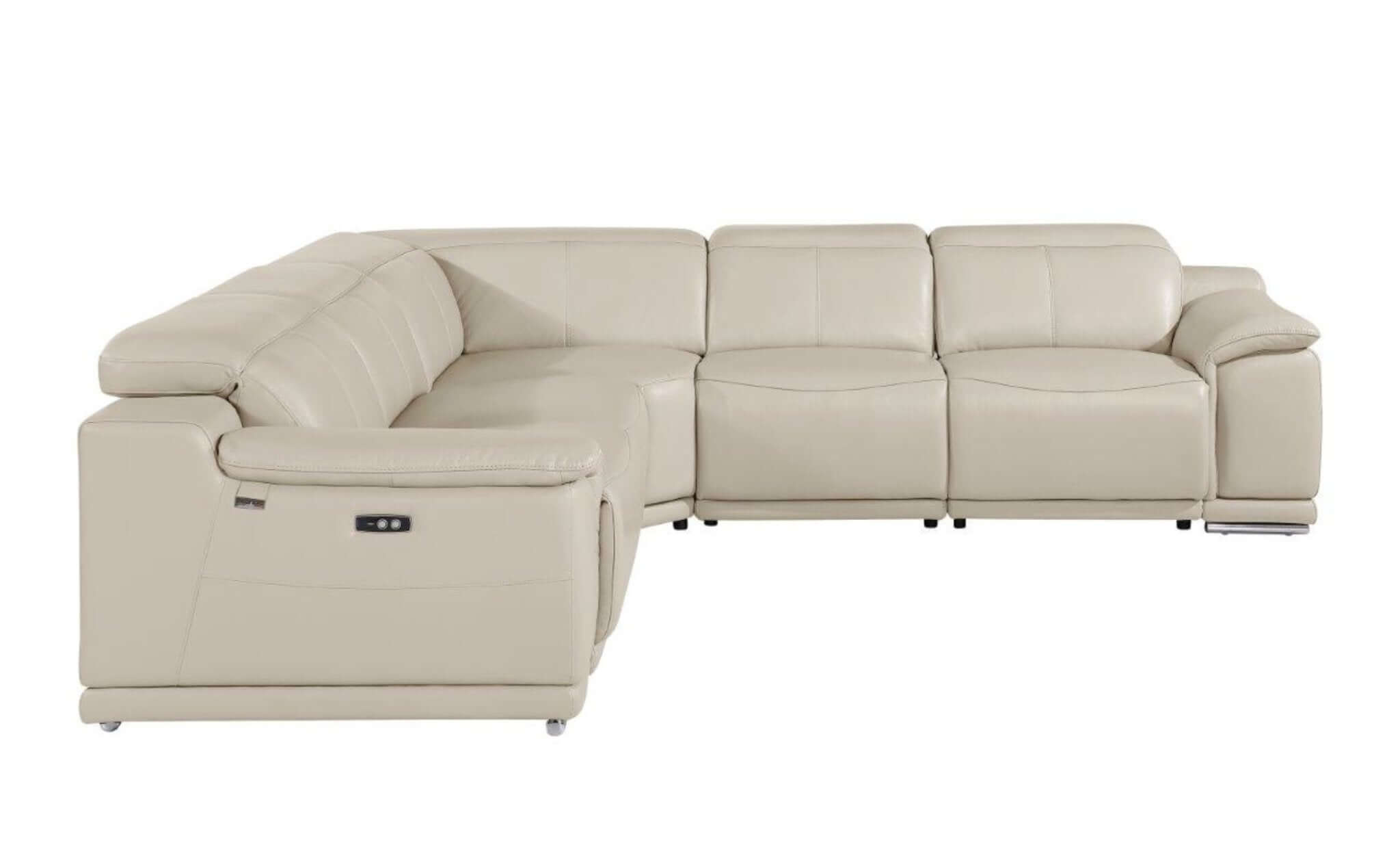 Italian Leather Power-Reclining Corner Sectional Sofa (Various Size and Colors)