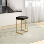Joel Classy Gold Velvet Upholstered Bar Seat Stool