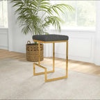 Joel Classy Gold Velvet Upholstered Bar Seat Stool