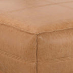 Brody Large Square Brown Faux Leather Ottoman 36W (2 Colors)