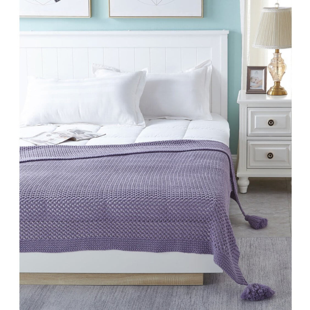 Knitted Acrylic Throw Blanket 50' X 60' (7 Colors)