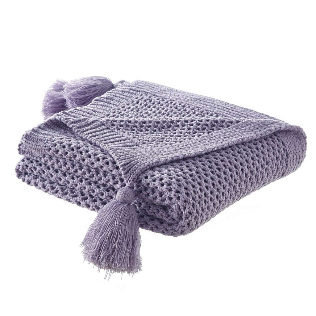 Knitted Acrylic Throw Blanket 50' X 60' (7 Colors)