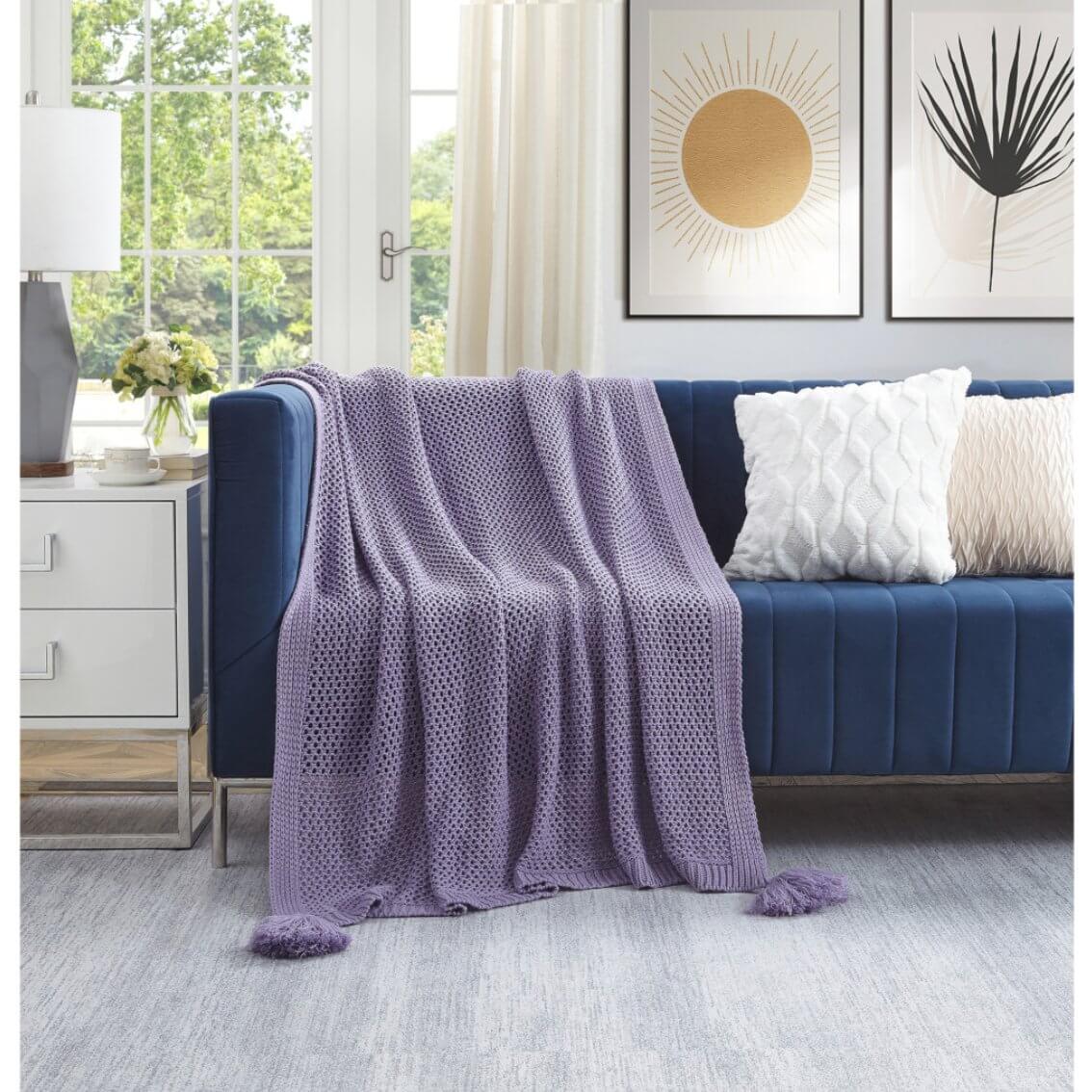 Knitted Acrylic Throw Blanket 50' X 60' (7 Colors)