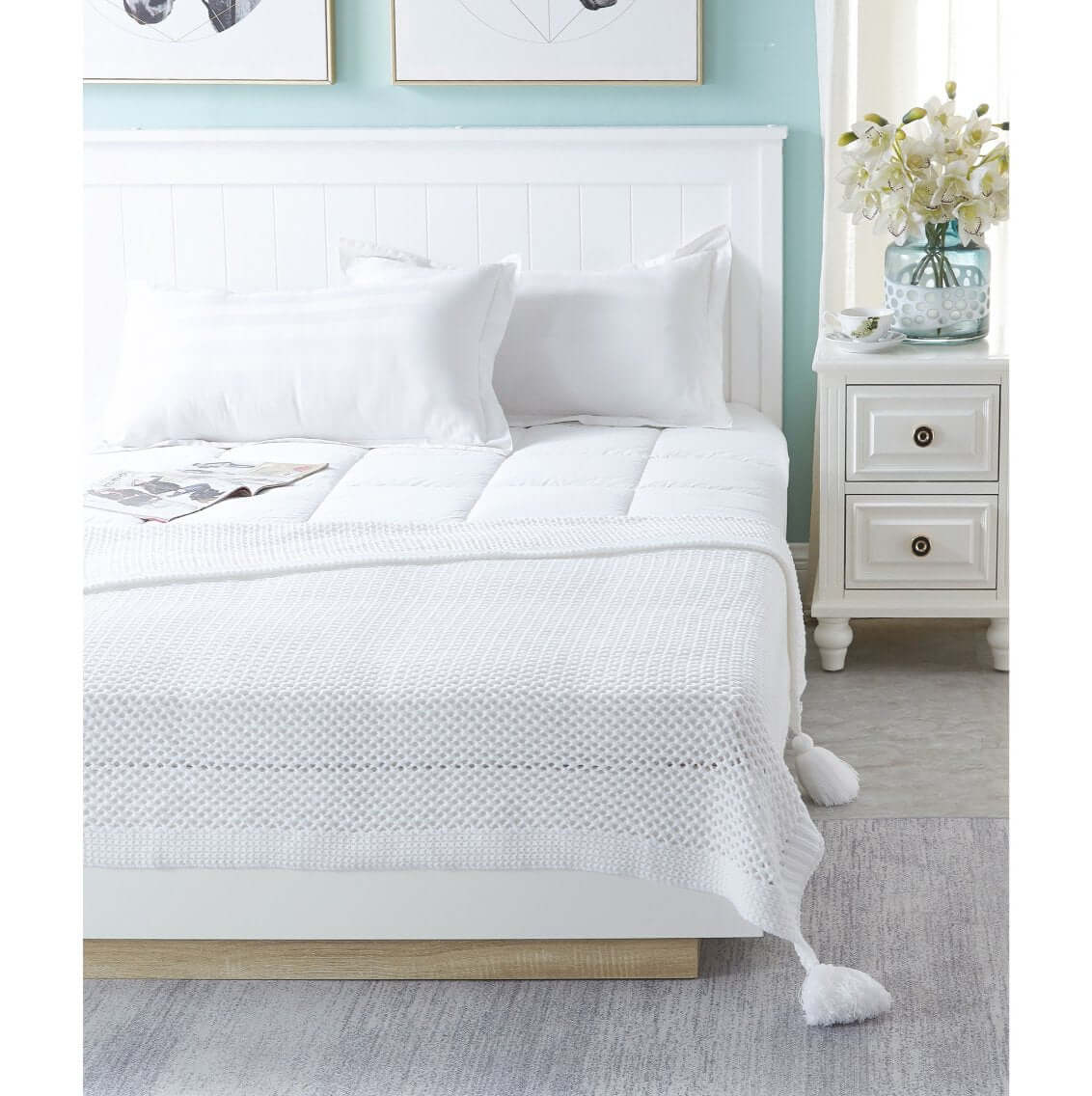 Knitted Acrylic Throw Blanket 50' X 60' (7 Colors)