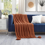 Knitted Acrylic Throw Blanket 50' X 60' (7 Colors)