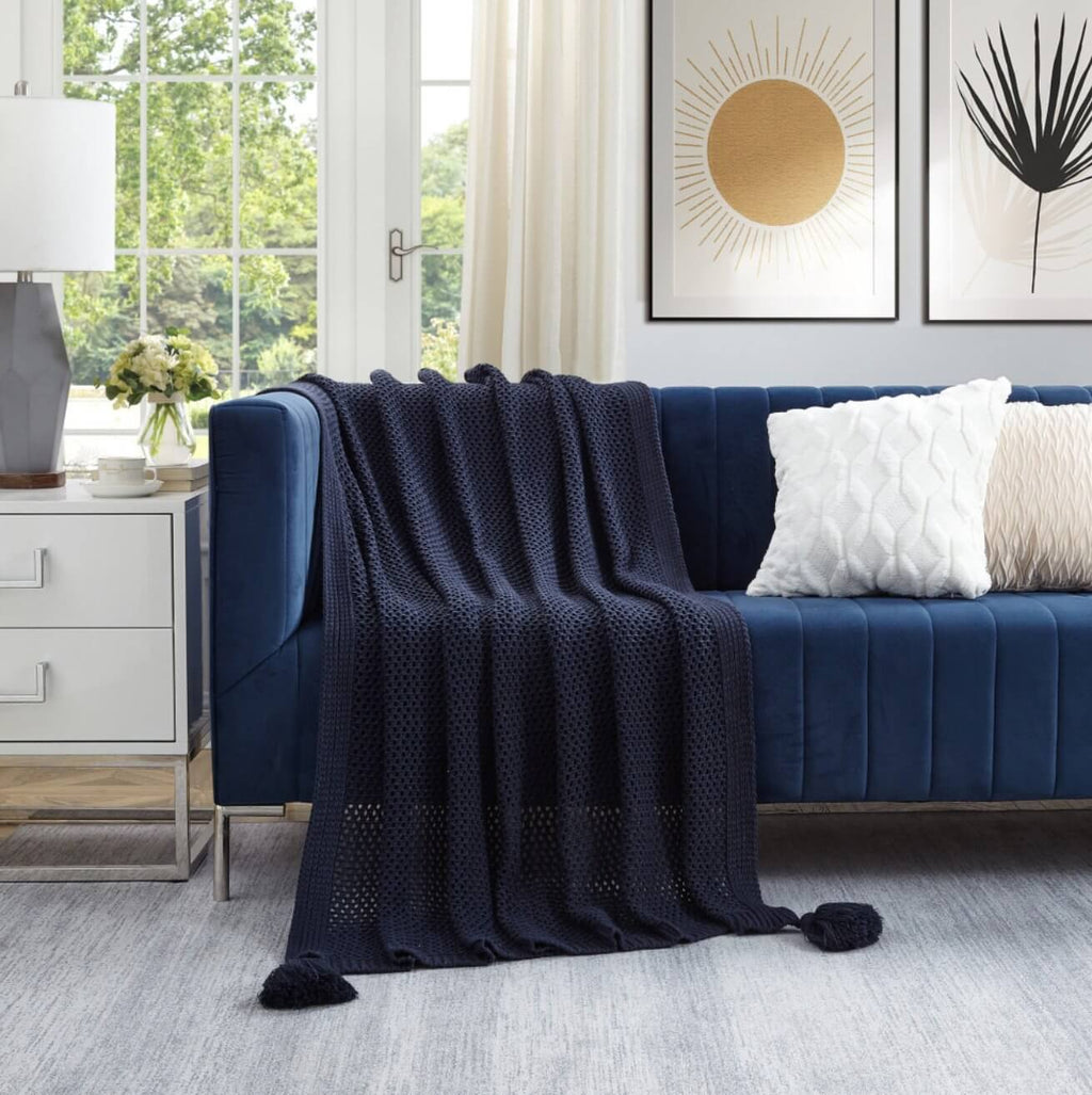 Knitted Acrylic Throw Blanket 50' X 60' (7 Colors)