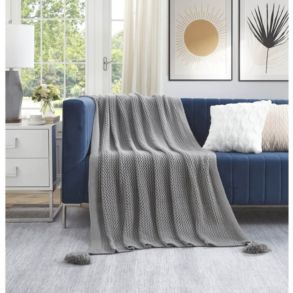 Knitted Acrylic Throw Blanket 50' X 60' (7 Colors)