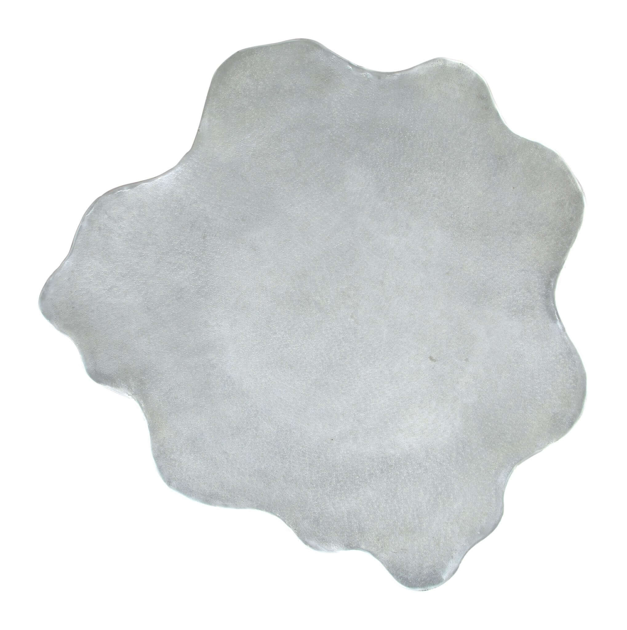 Kortha Antique Silver Live Edge Metal Coffee Table 36