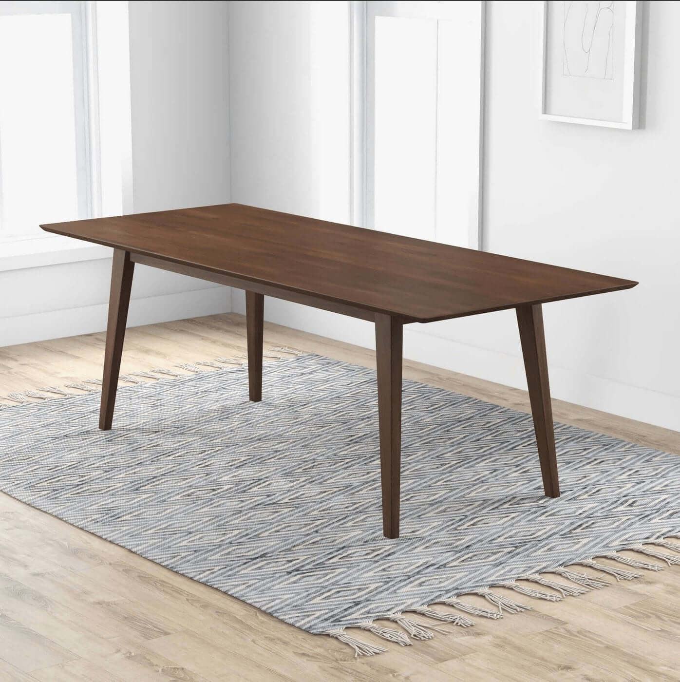 Levi MCM Walnut Wood Rectangular Dining Table (3 Sizes - 2 Colors)