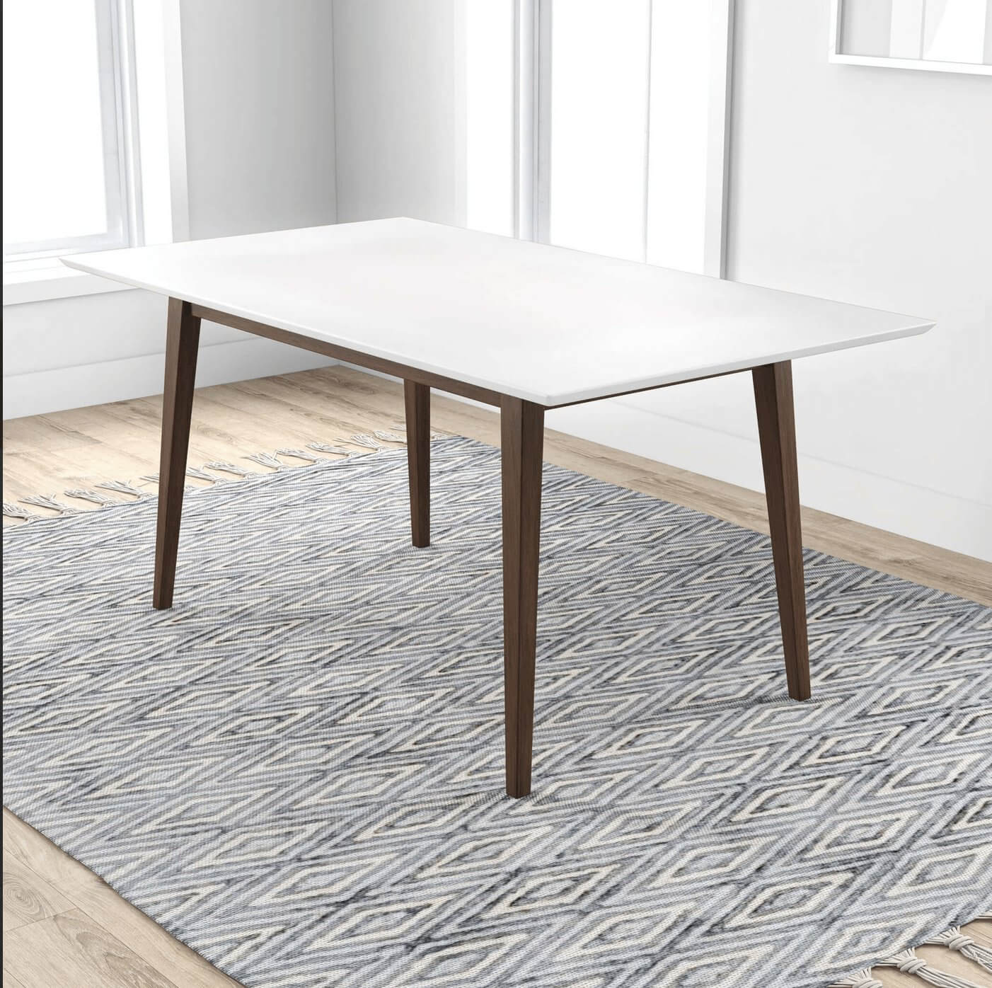 Levi MCM Walnut Wood Rectangular Dining Table (3 Sizes - 2 Colors)