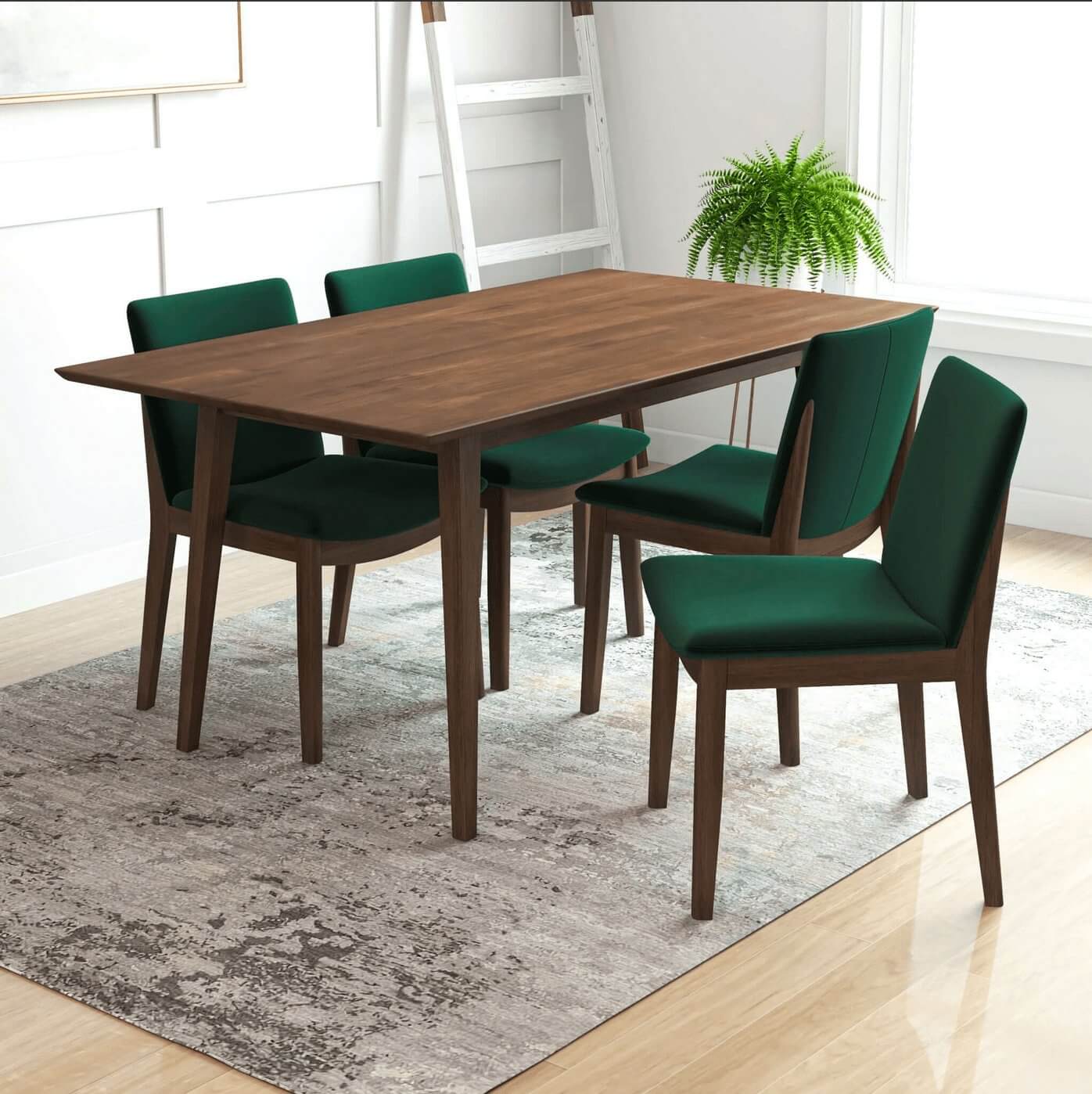 Levi MCM Walnut Wood Rectangular Dining Table (3 Sizes - 2 Colors)