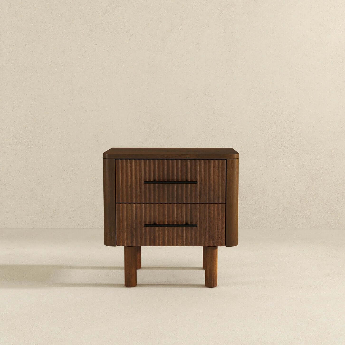 Logan Walnut Bedroom 2 Drawer Nightstand 21