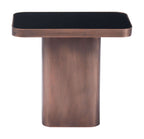 Marcos Modern End Table w/ Steel Base & Glass Top