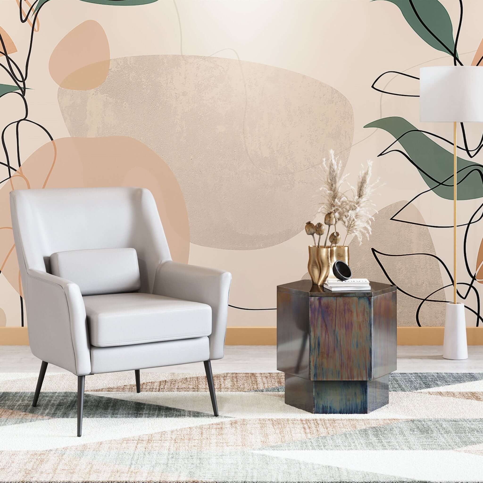 Mikah Hexagonal Multicolor Iron Accent End Table 20