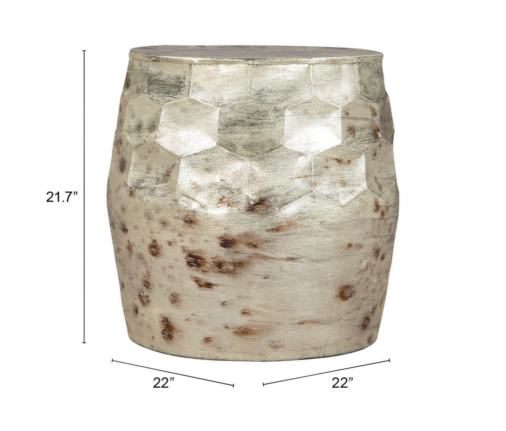 Pam Antique Beige Iron Accent Table 22