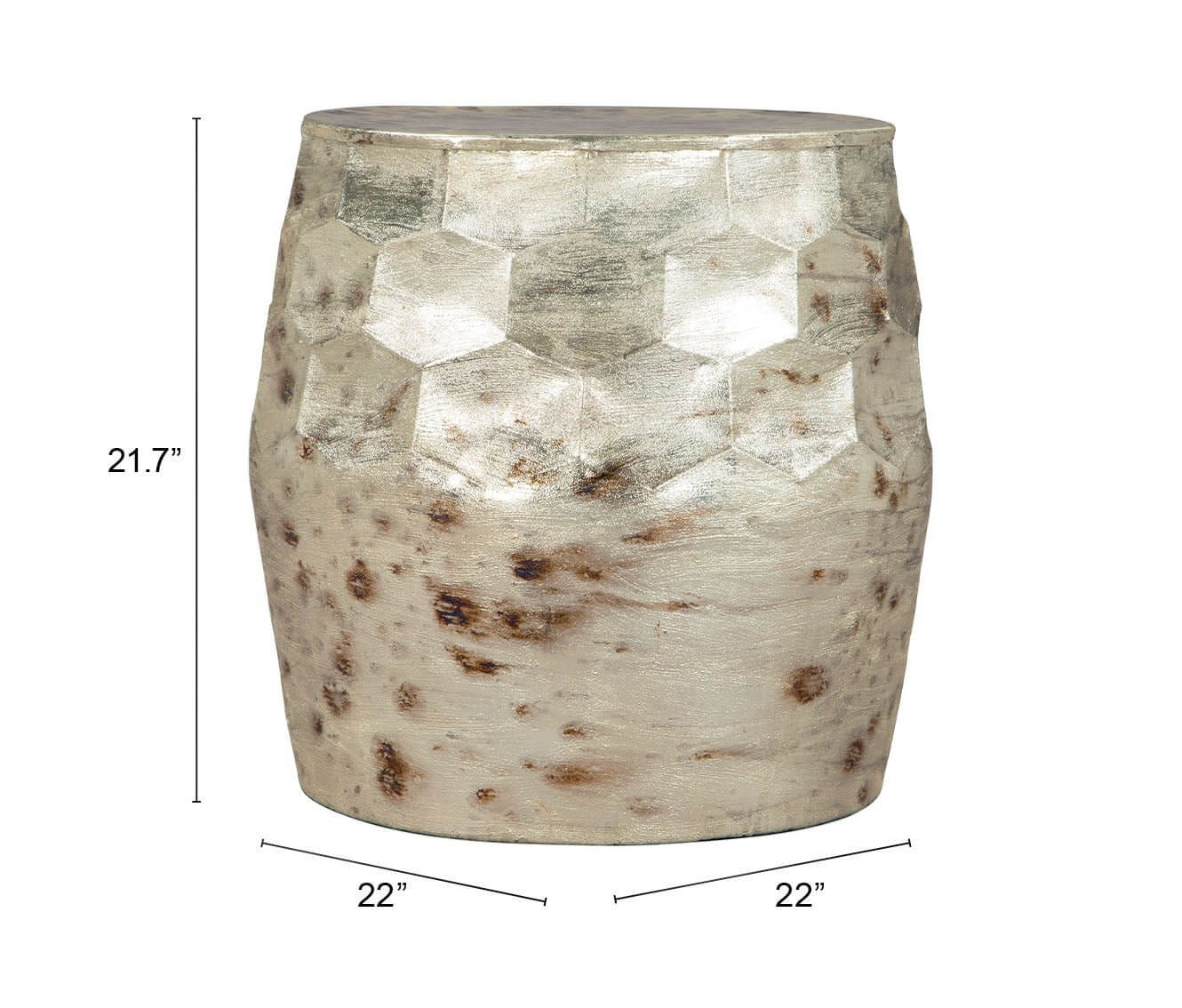 Pam Antique Beige Iron Accent Table 22