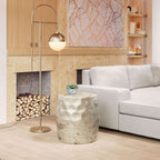 Pam Antique Beige Iron Accent Table 22