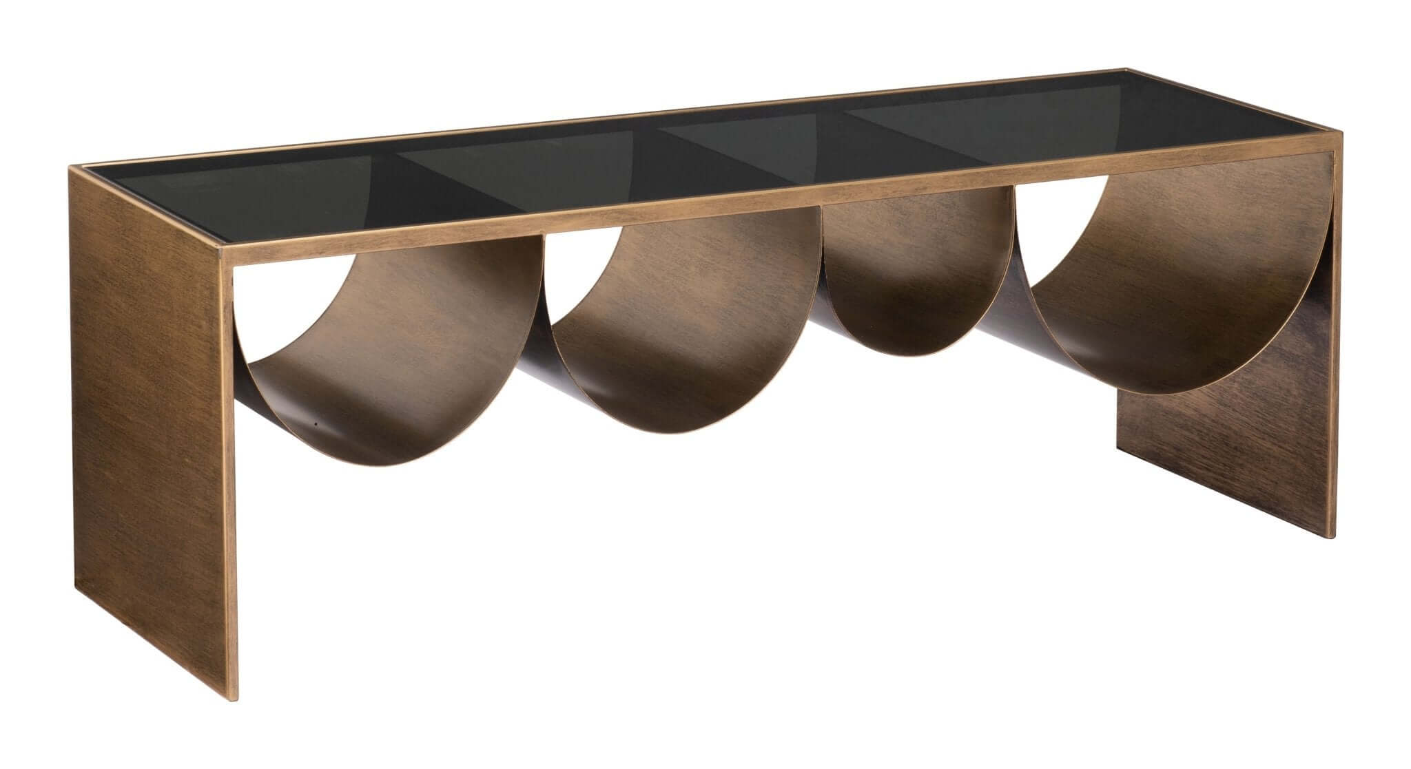 Reed Rectangular Glass-Top Accent Coffee Table 47L