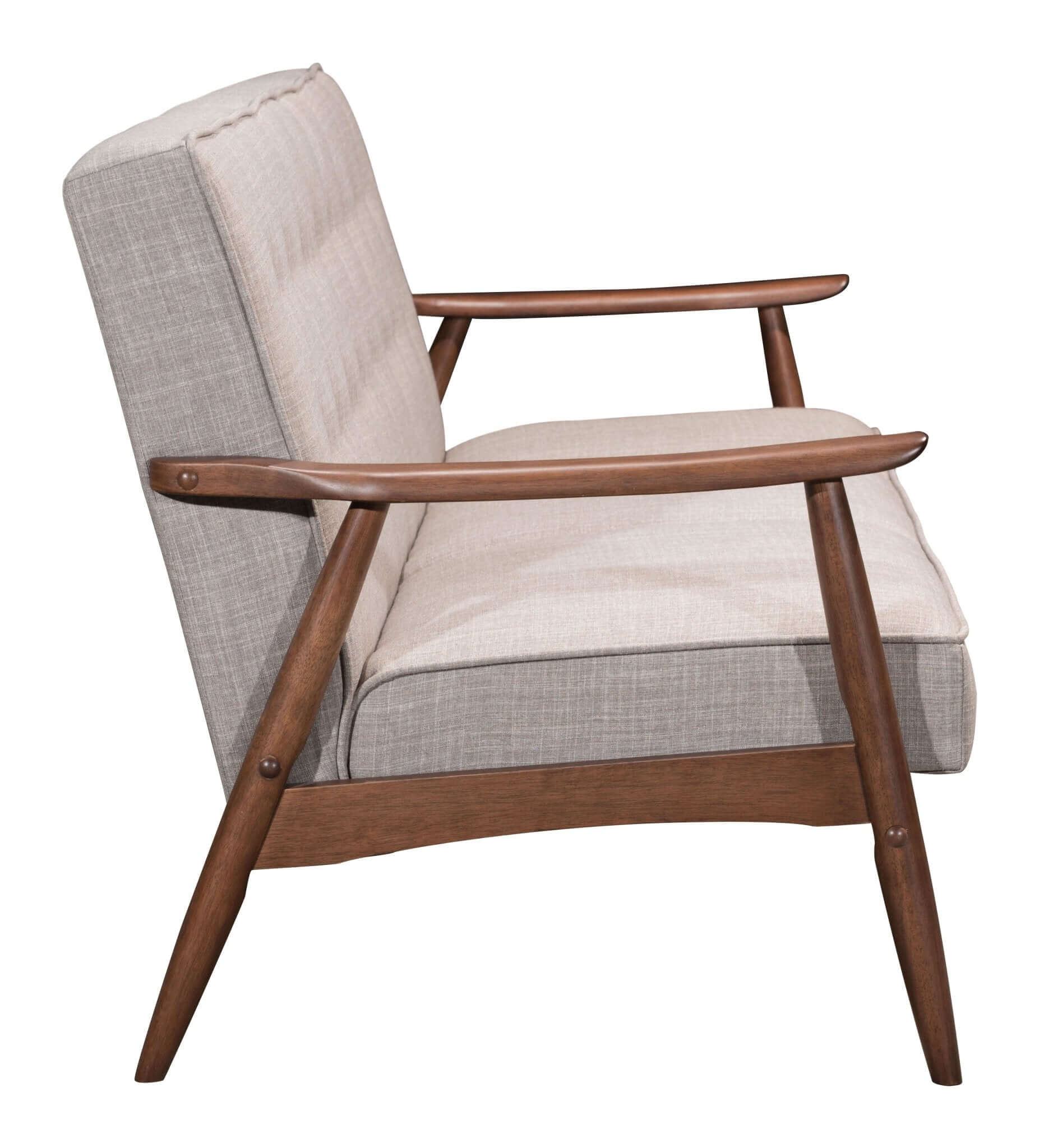 Rocky MCM Button-Tufted Gray Fabric Sofa Loveseat 68”