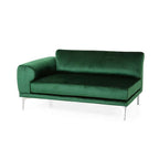 Emerald Green Velvet Deco Modular 2-Piece Sofa 111W