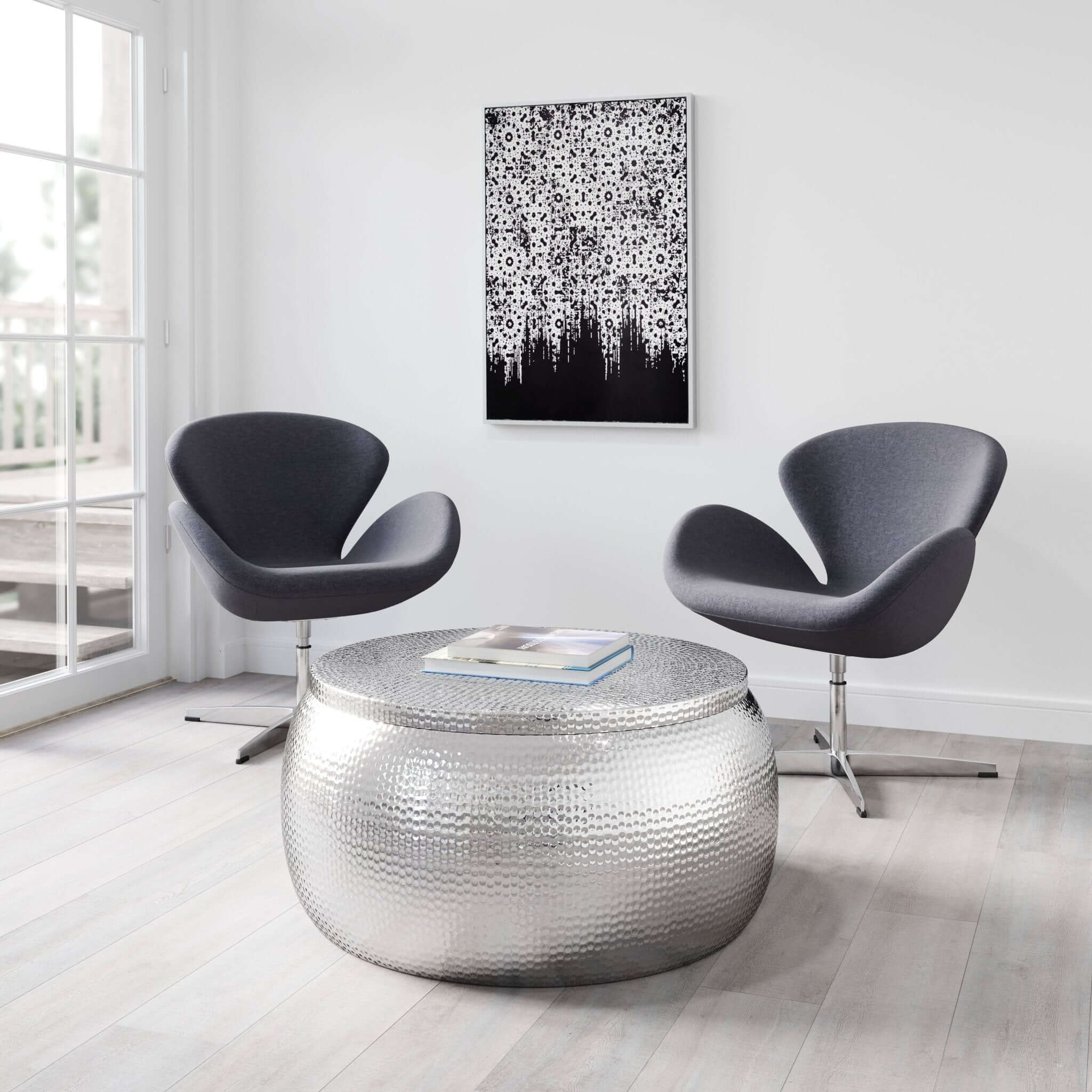 Solo Metallic Round Storage Coffee Table 33