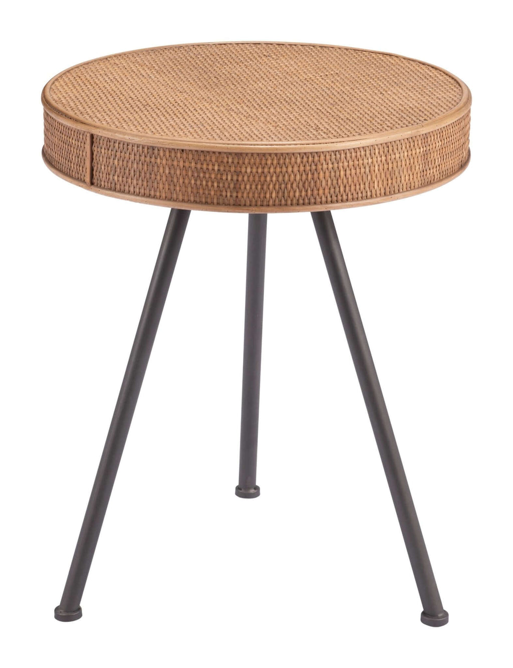 Stuart Round Rattan Weave Accent End Table 19