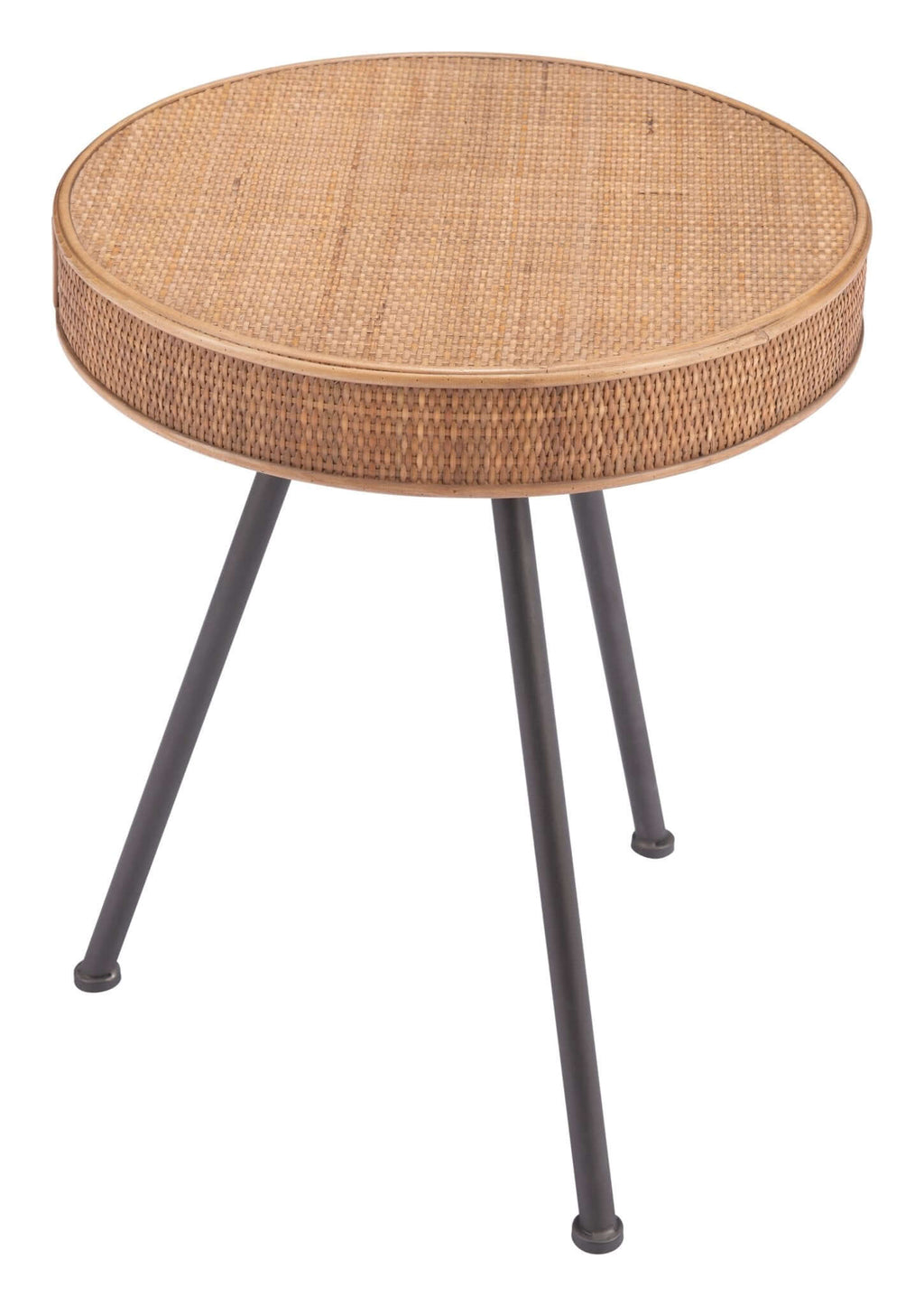 Stuart Round Rattan Weave Accent End Table 19