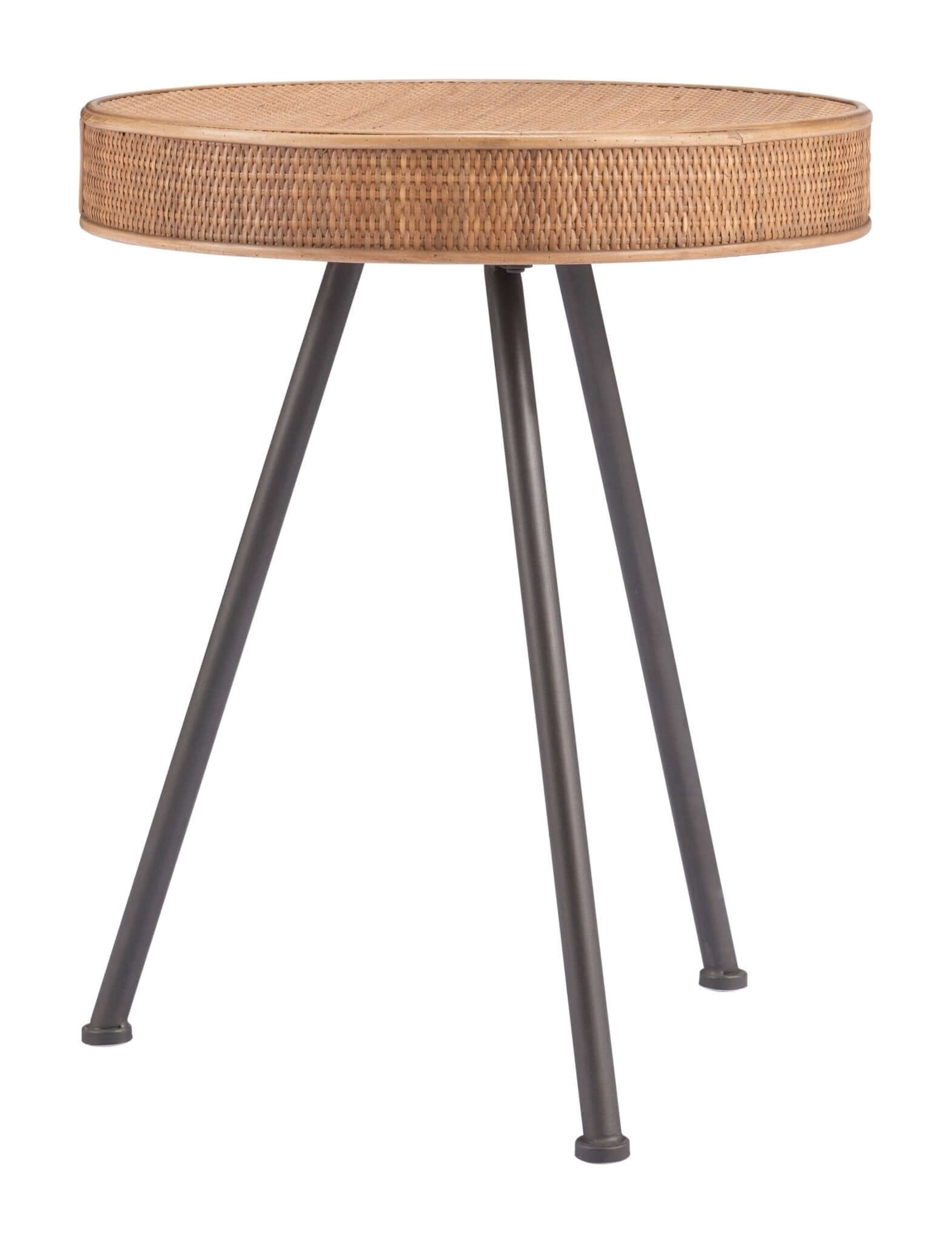 Stuart Round Rattan Weave Accent End Table 19