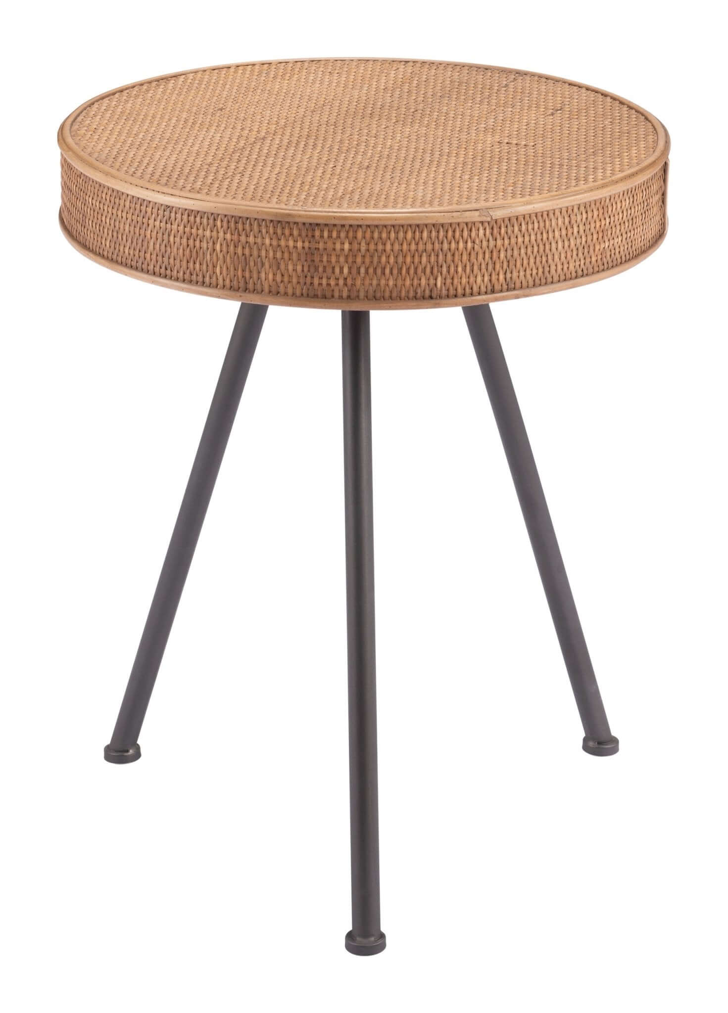 Stuart Round Rattan Weave Accent End Table 19