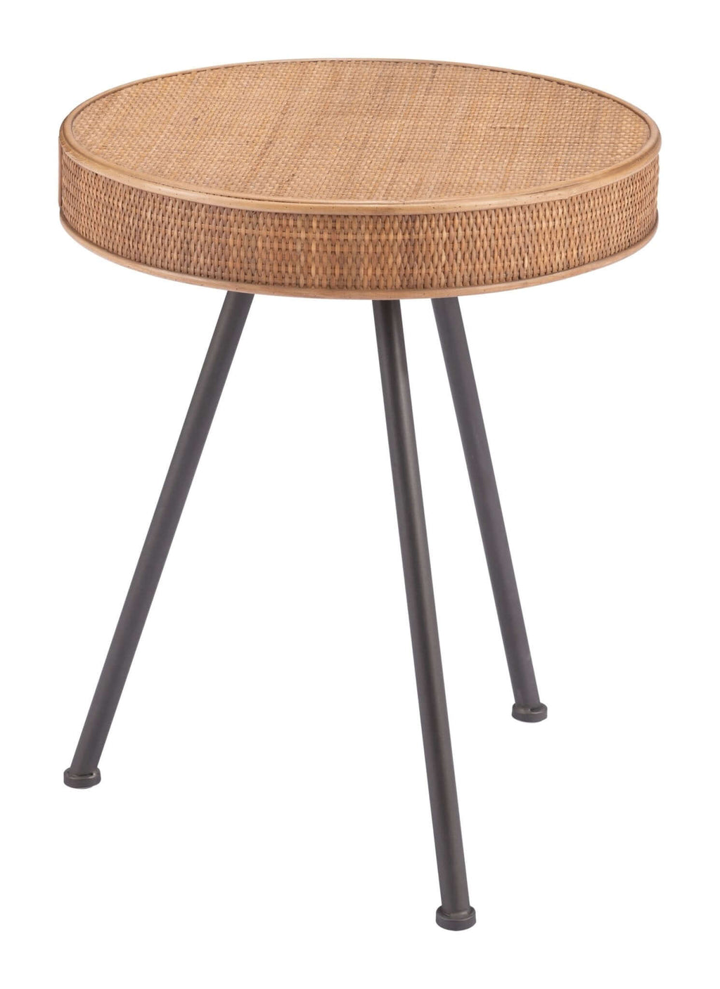 Stuart Round Rattan Weave Accent End Table 19