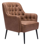 Tasmania MCM Button-Tufted Faux Leather Armchair (3 Colors)