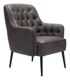 Tasmania MCM Button-Tufted Faux Leather Armchair (3 Colors)