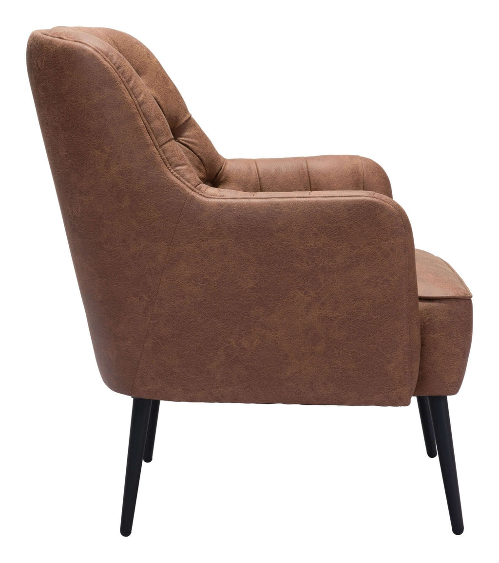 Tasmania MCM Button-Tufted Faux Leather Armchair (3 Colors)