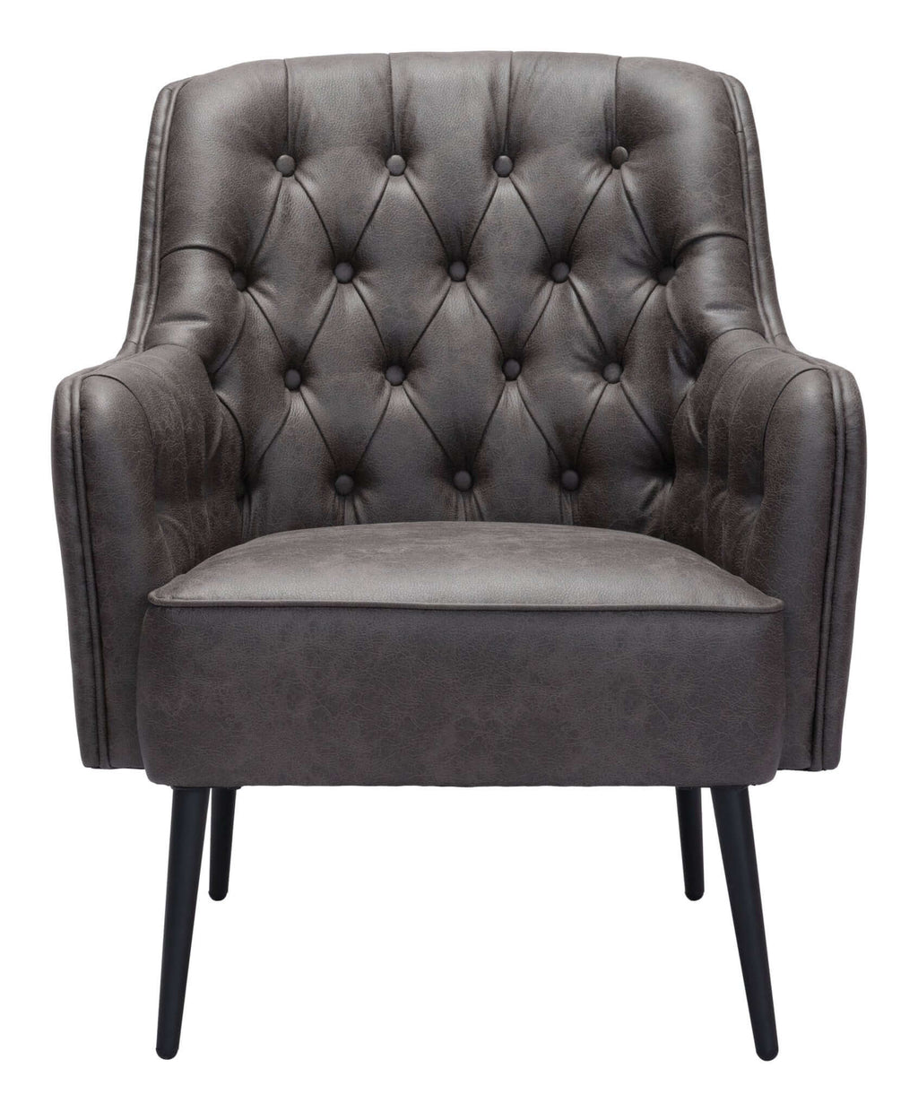 Tasmania MCM Button-Tufted Faux Leather Armchair (3 Colors)