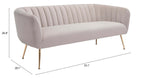 Deco Channel Tufted Sofa Loveseat (2 Colors) 70”