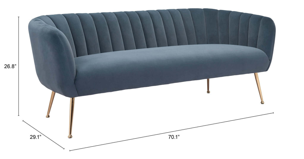 Deco Channel Tufted Sofa Loveseat (2 Colors) 70”
