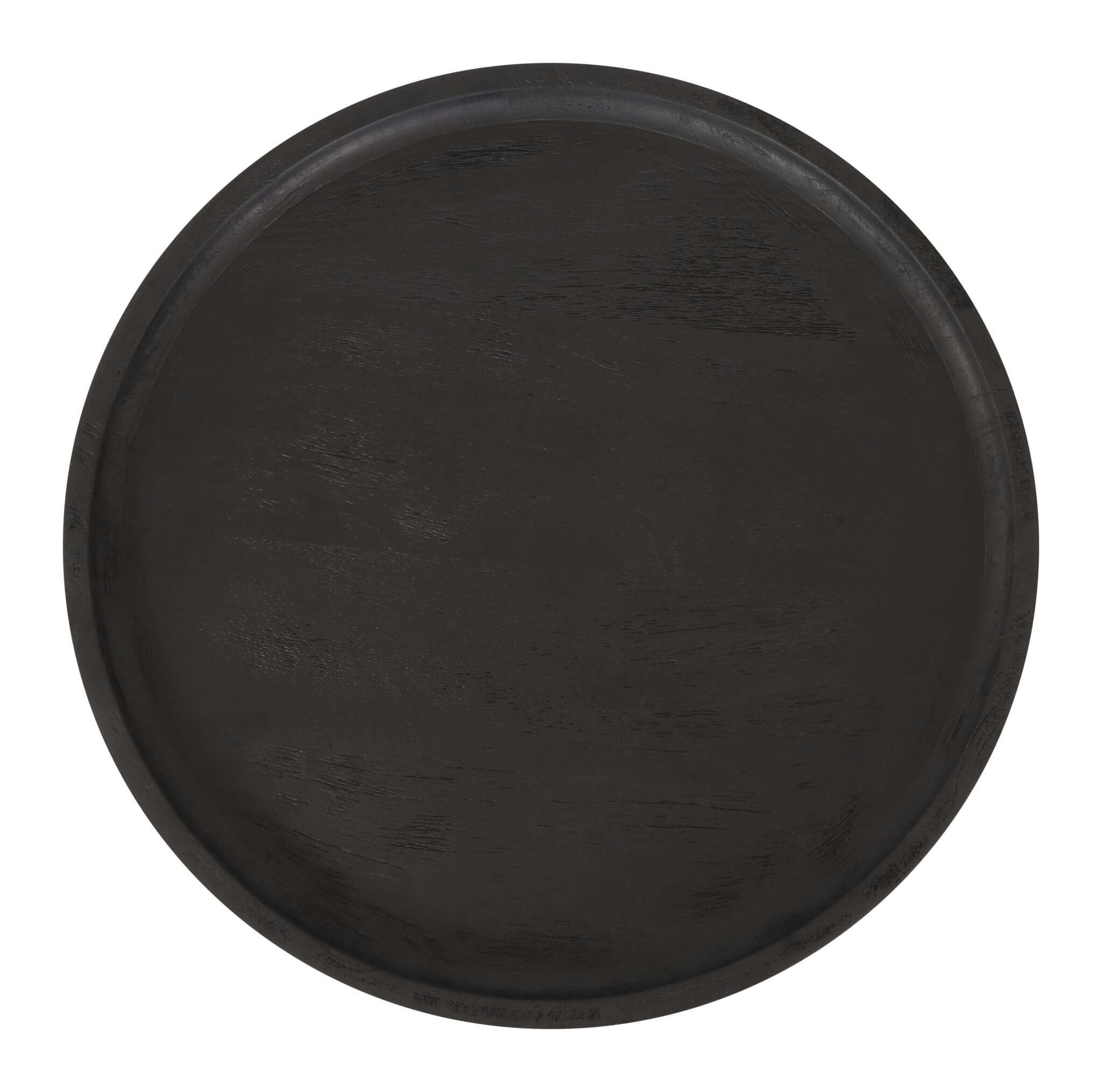 Watson Round Black Mango Wood Accent End Table 16