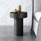 Watson Round Black Mango Wood Accent End Table 16
