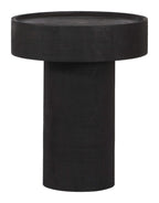 Watson Round Black Mango Wood Accent End Table 16