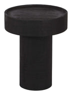 Watson Round Black Mango Wood Accent End Table 16