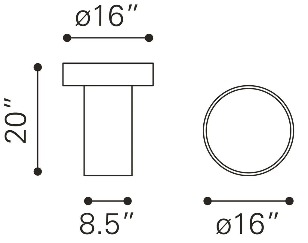 Watson Round Black Mango Wood Accent End Table 16