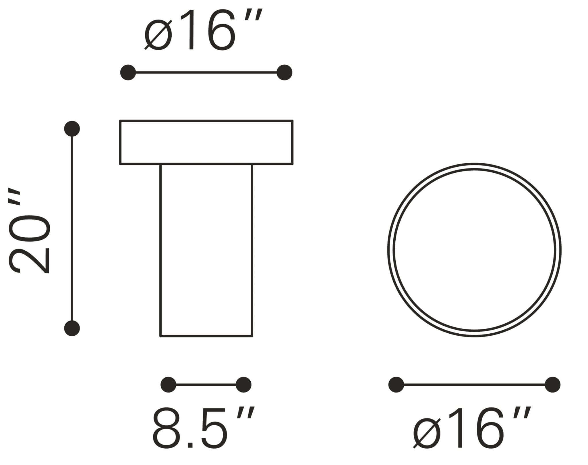 Watson Round Black Mango Wood Accent End Table 16