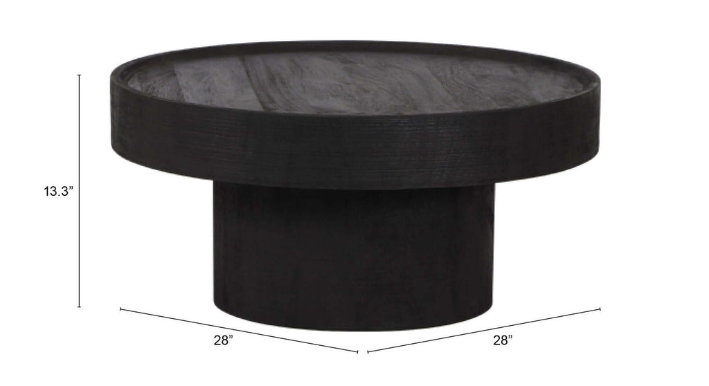 Watson Round Black Mango Wood Coffee Table 28