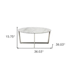 Modern Round Faux Marble Top Coffee Table 37